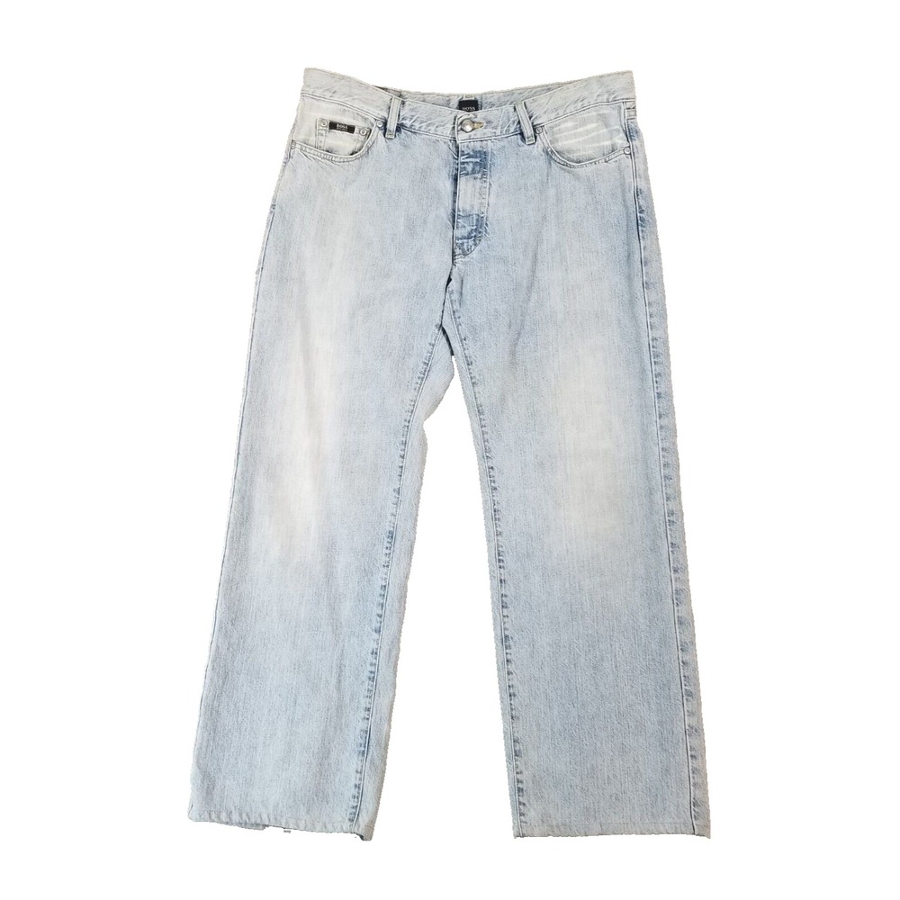 Hugo Boss jeans men's 38x32 relaxed fit Texas blue denim pants retro designer